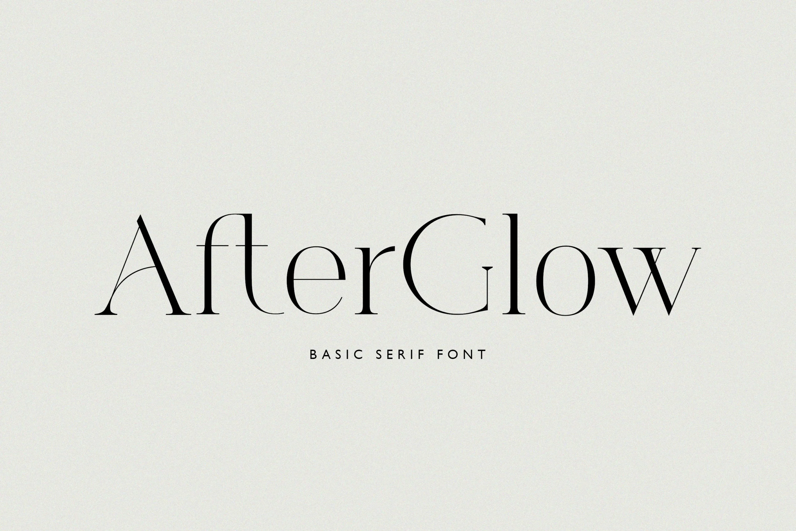 Afterglow Font preview with thin high-contrast serif letters and airy fashion-style spacing