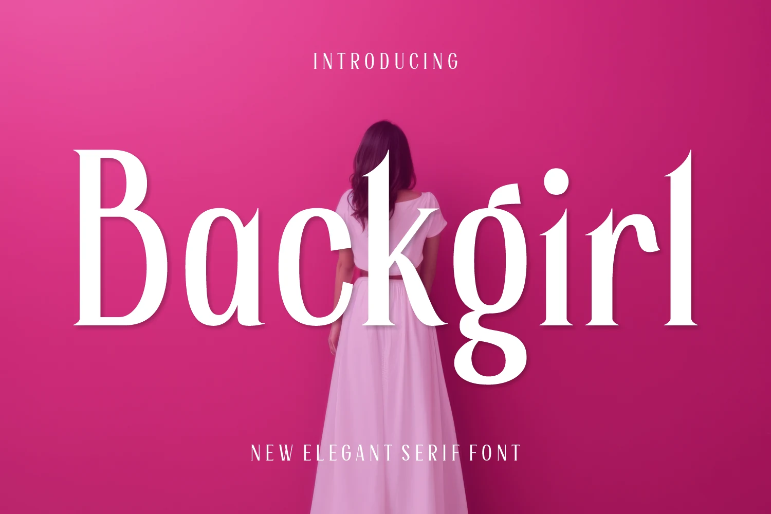 Backgirl Font preview with high-contrast serif letters and elegant curved terminals