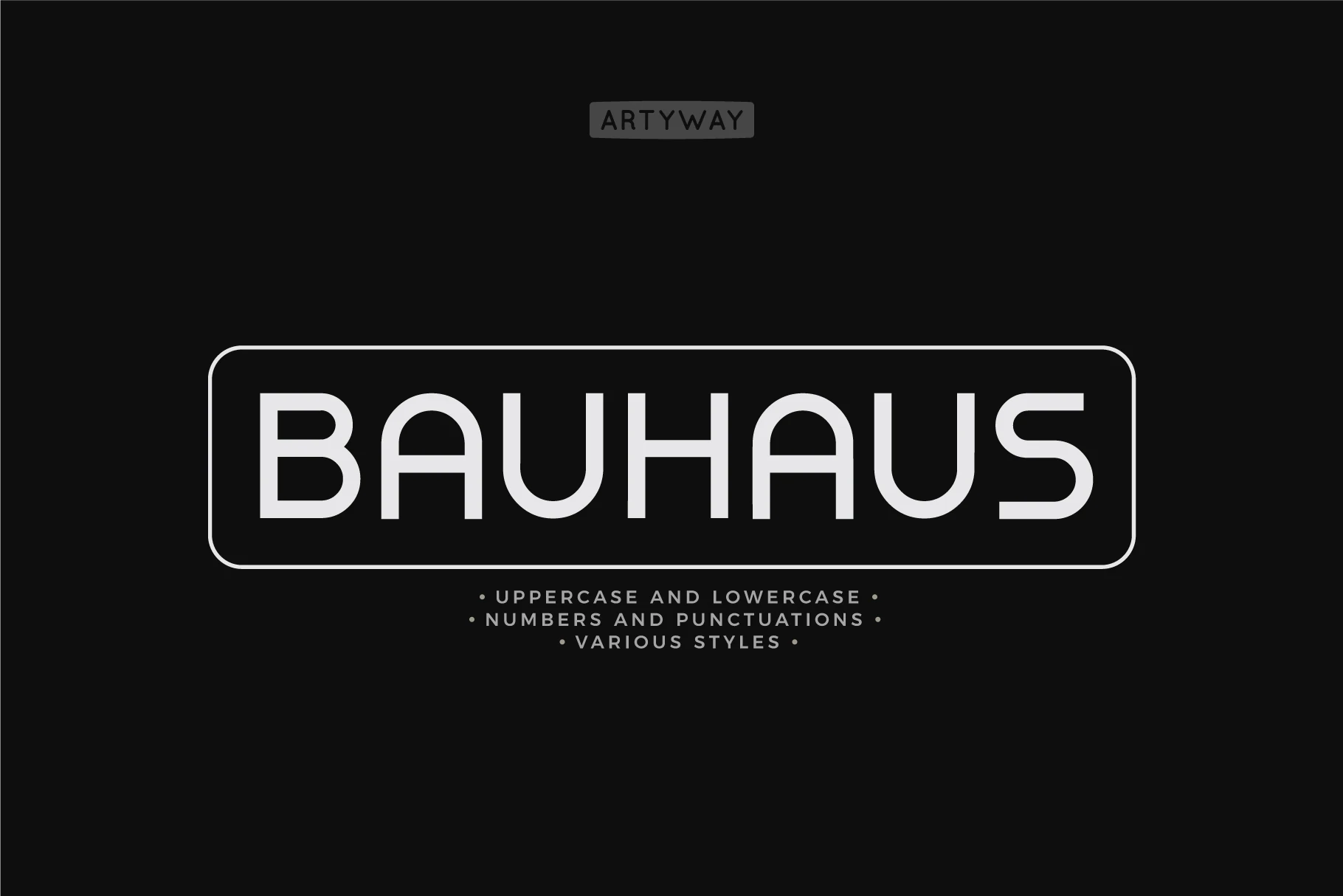 Bauhaus Font preview with rounded geometric sans serif lettering