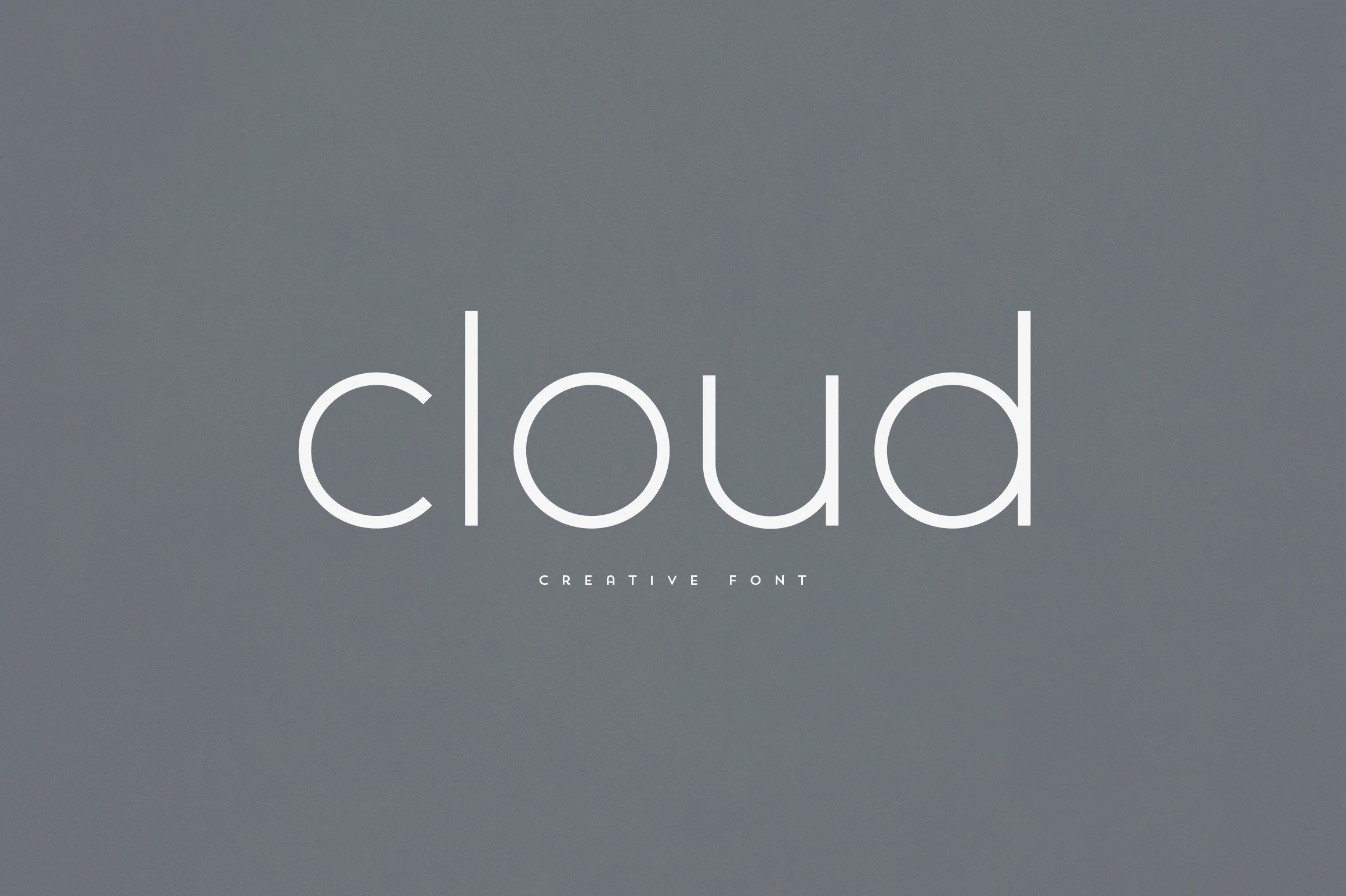 Cloud Font preview with thin rounded lowercase sans serif lettering