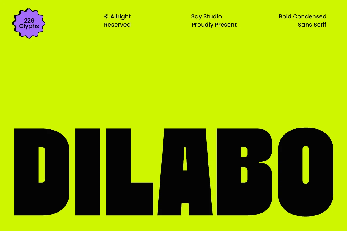 Dilabo Font preview from a Sans Serif Fonts collection