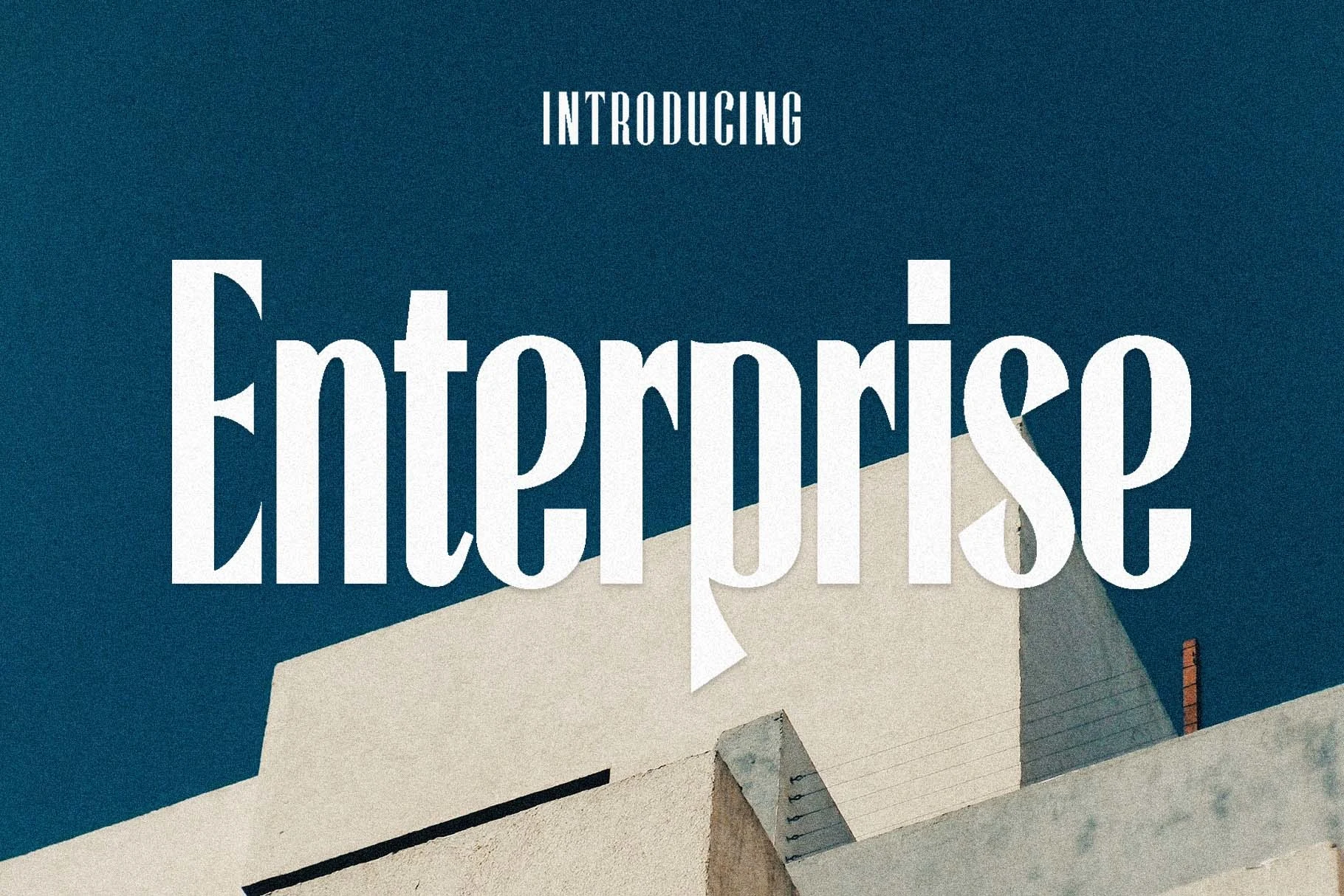 Enterprise Font preview with tall modern display lettering