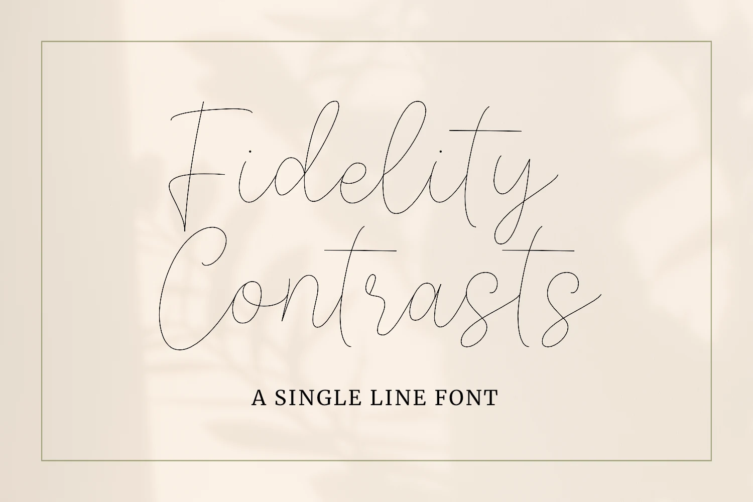 Fidelity Contrasts Font preview with single-line script lettering