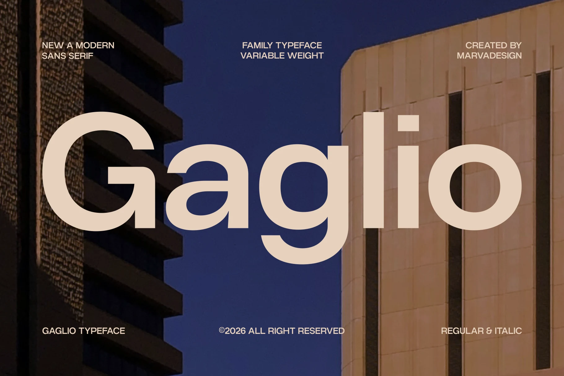 Gaglio Font preview from a Sans Serif Fonts collection