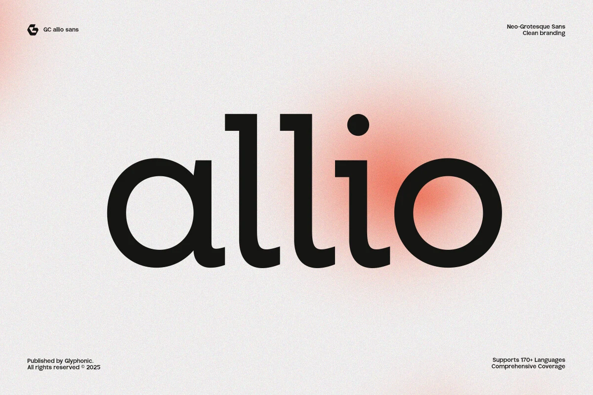 Gc Allio Font preview with bold rounded sans serif lettering