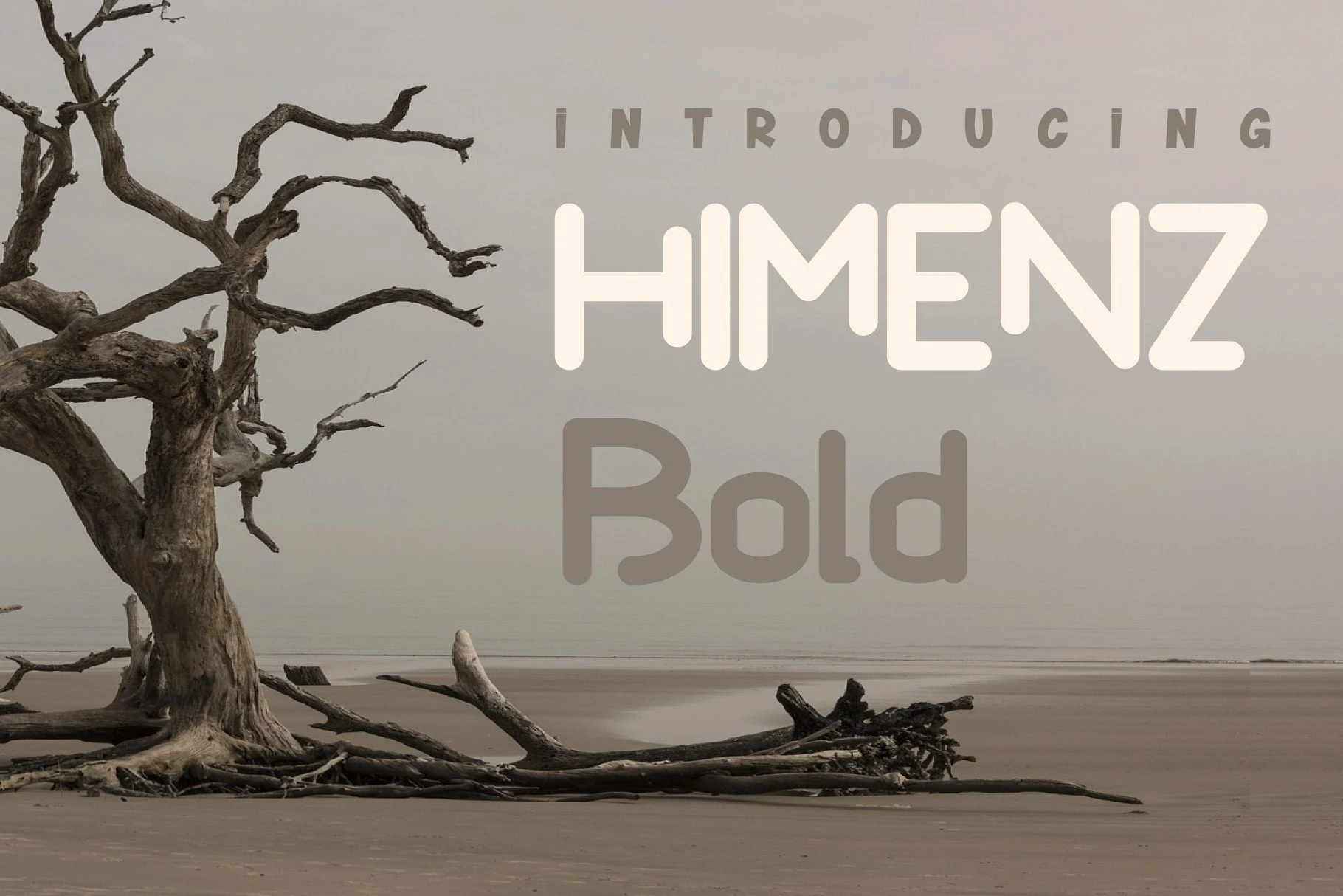 Himenz Font preview with rounded modern display lettering