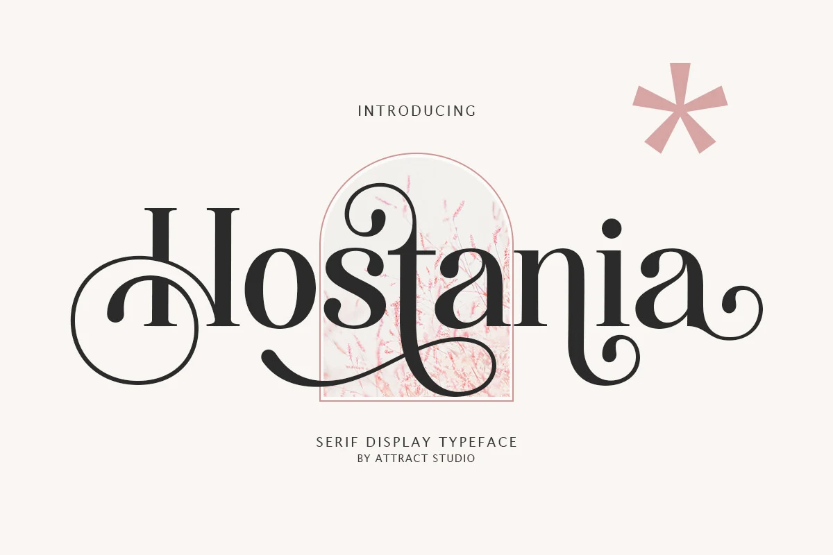 Hostania Font preview with nostalgic serif lettering