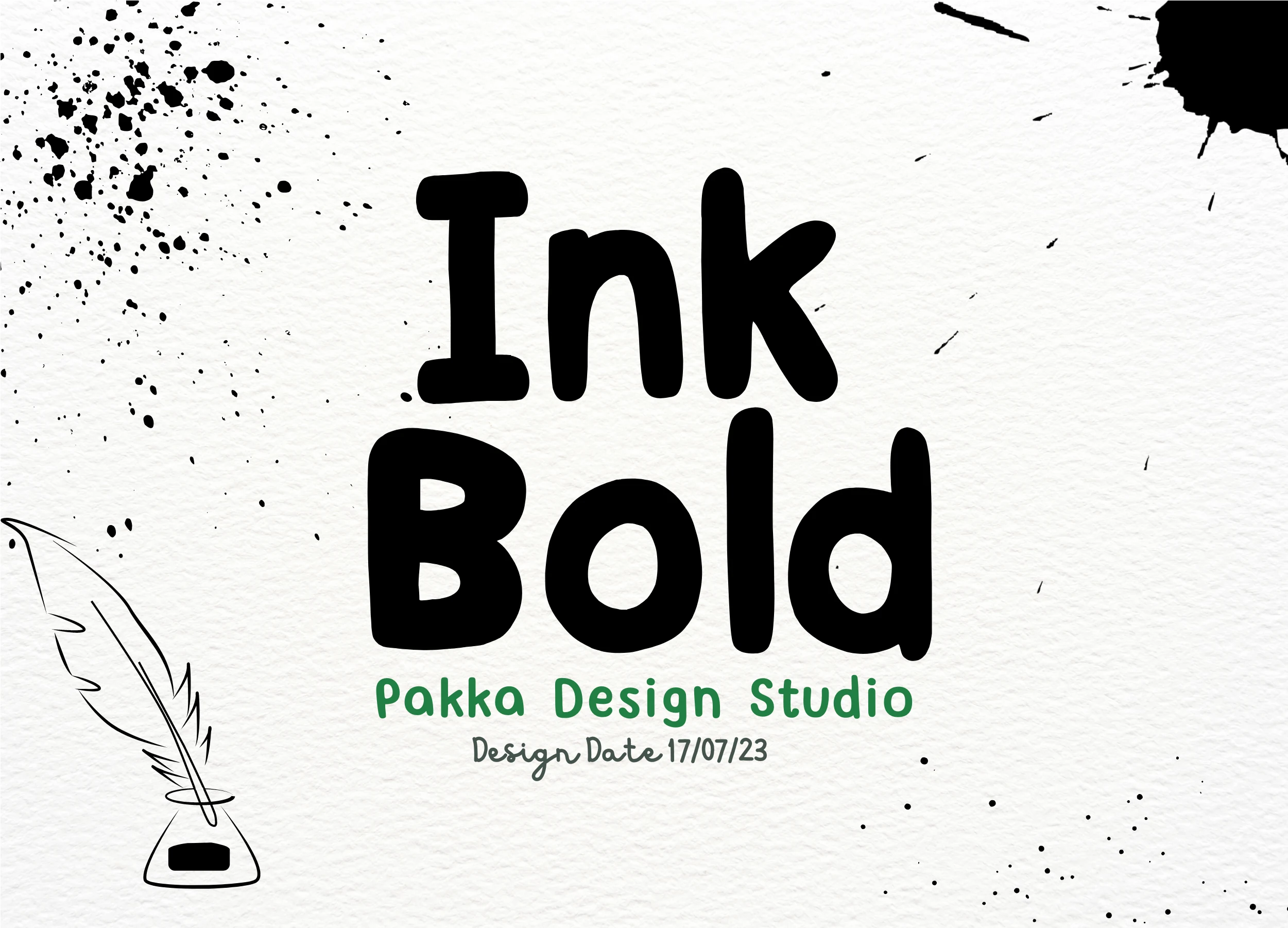 Ink Bold Font preview with rounded black handwritten bold lettering