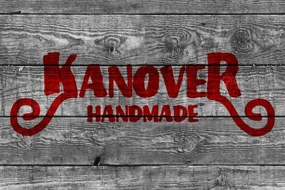 Kanover Font preview with rustic handmade display lettering