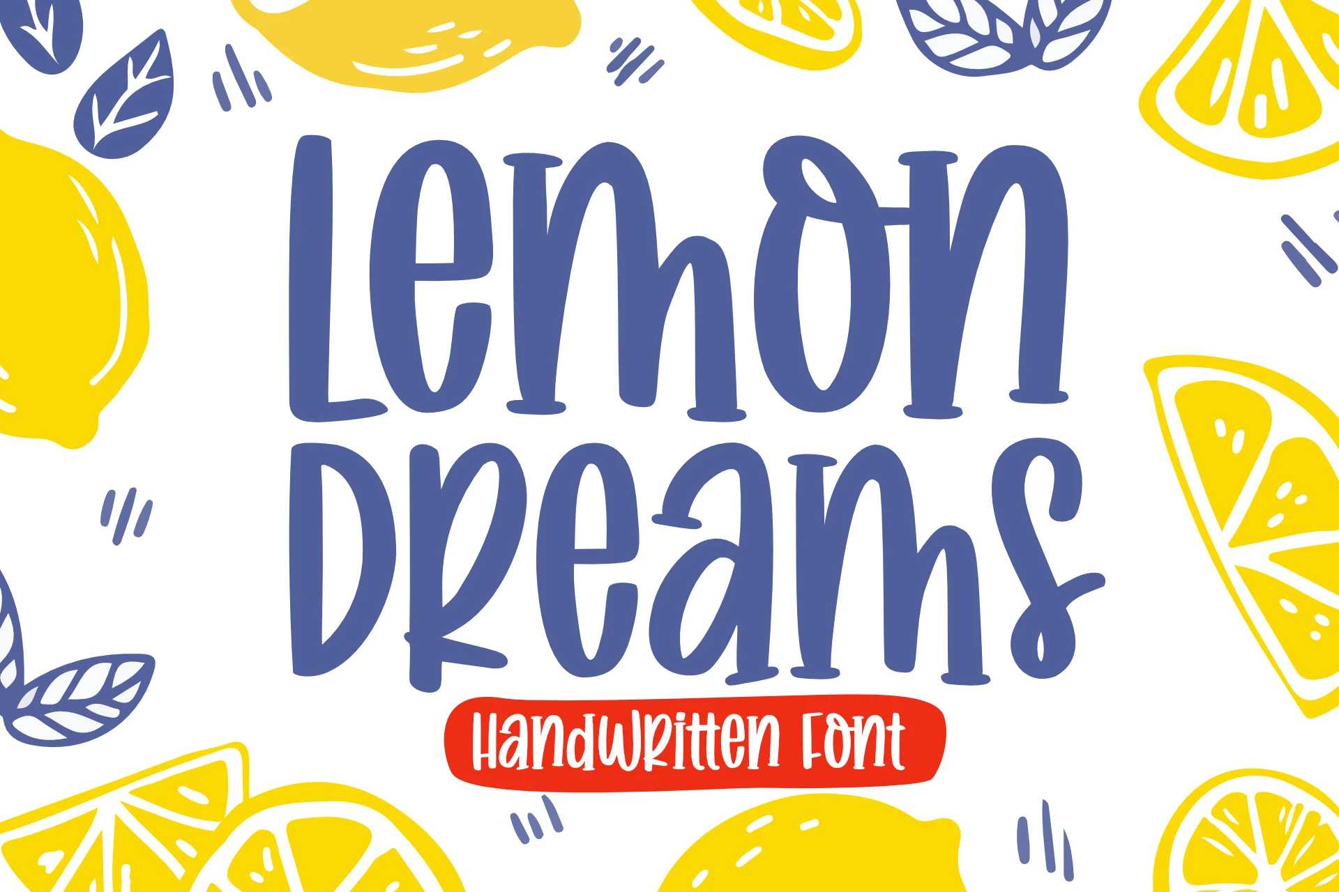 Lemon Dreams Font preview with cute handwritten lettering