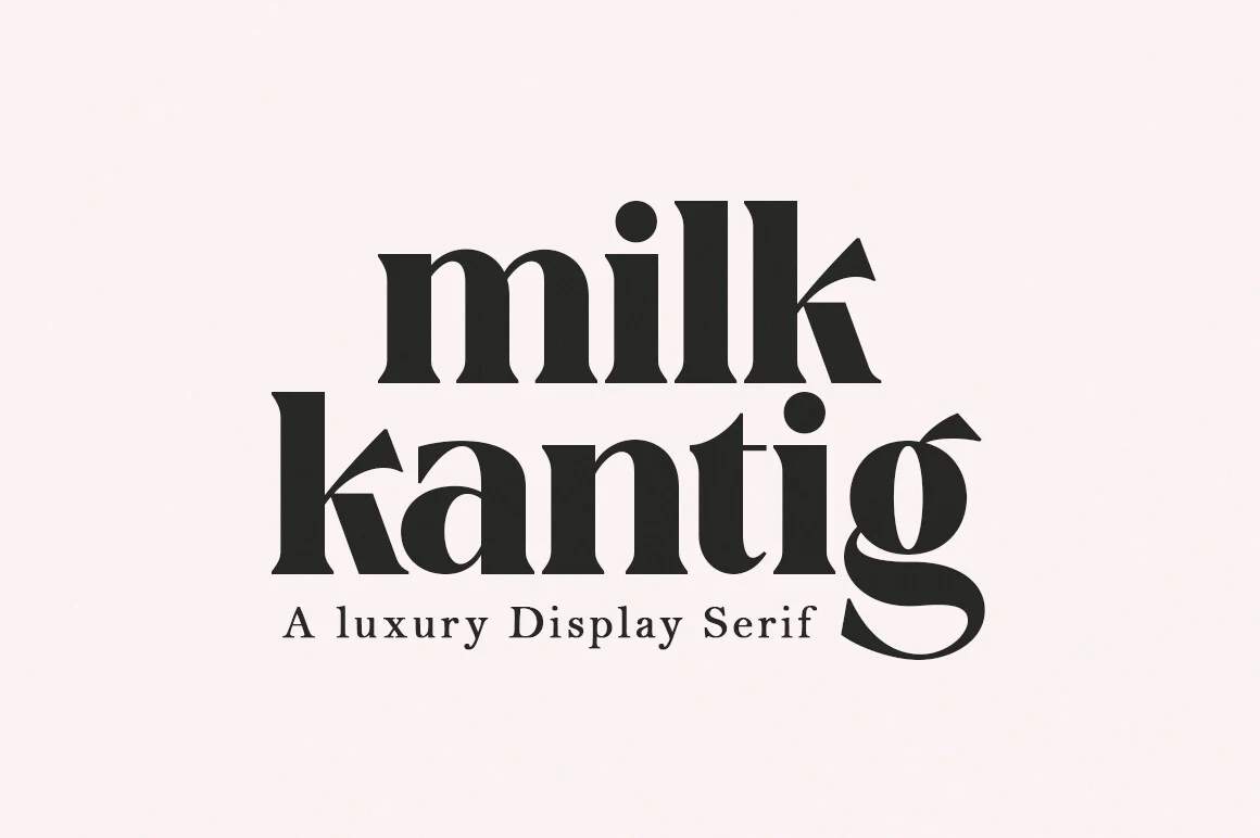 Milk Kantig Font preview with bold black display serif lettering
