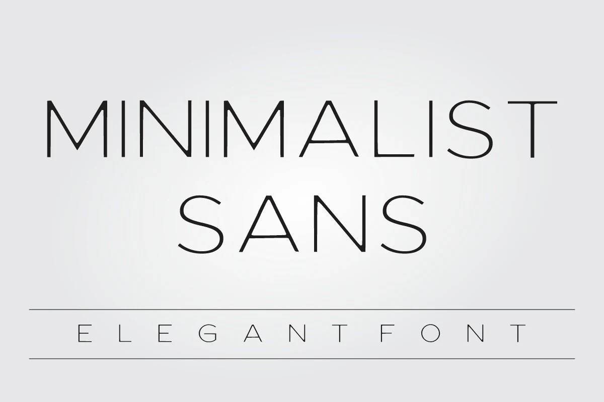Minimalist Sans Font preview with thin geometric sans serif lettering and wide spacing