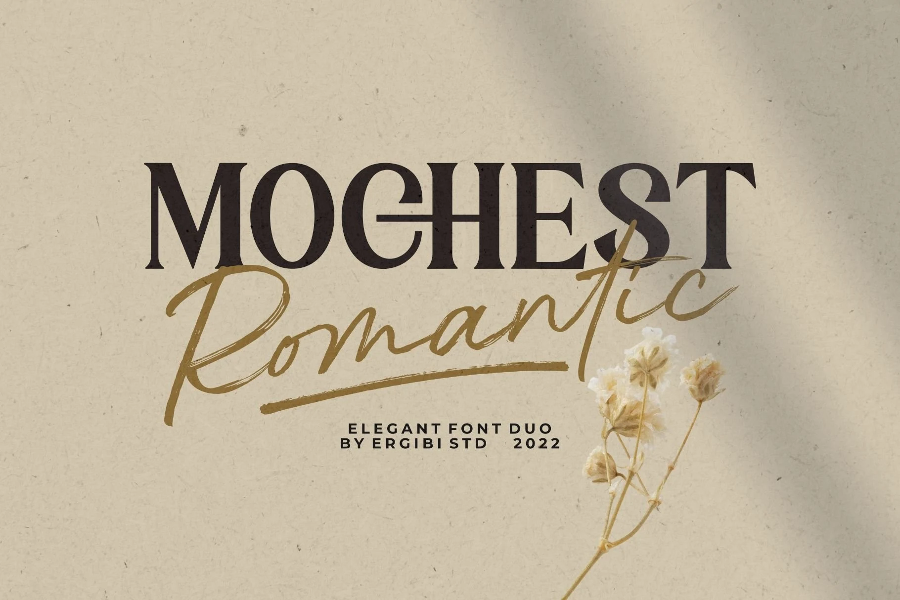 Mochest Romantic Duo Font bold serif and brush script with underline