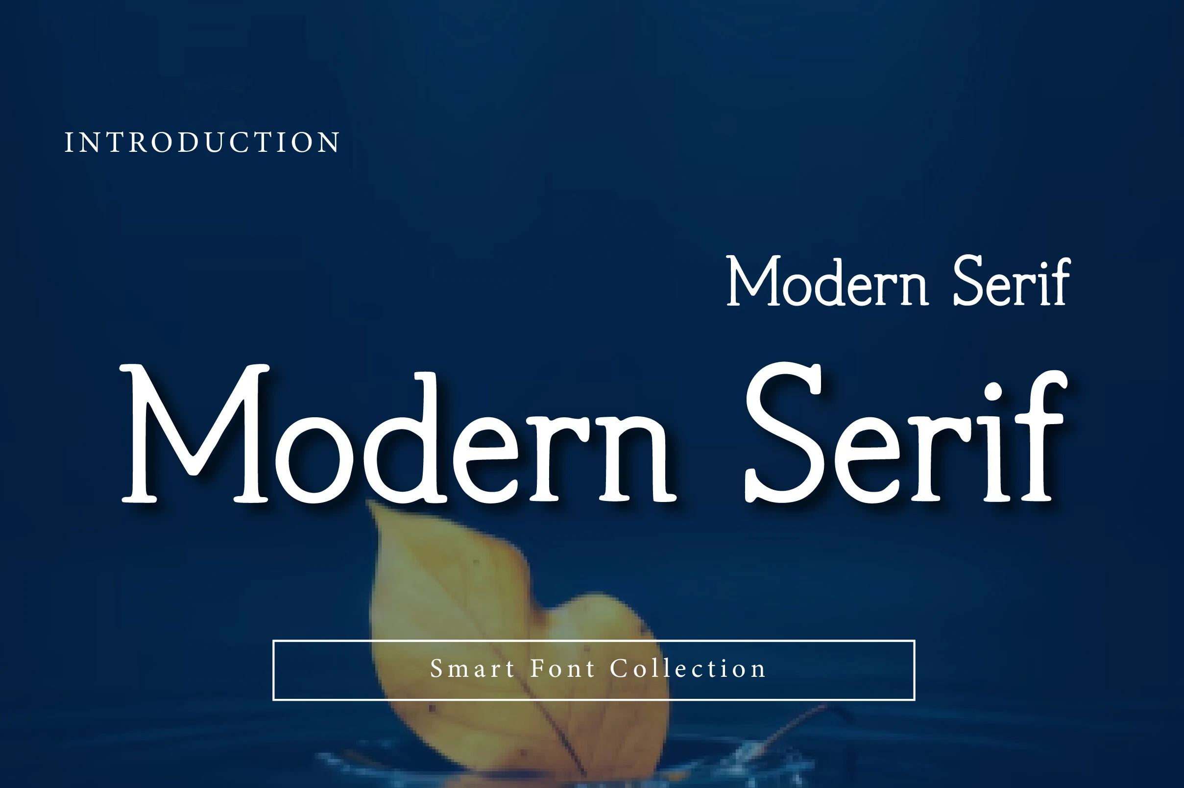 Modern Serif Font preview with clean white serif lettering and balanced contrast