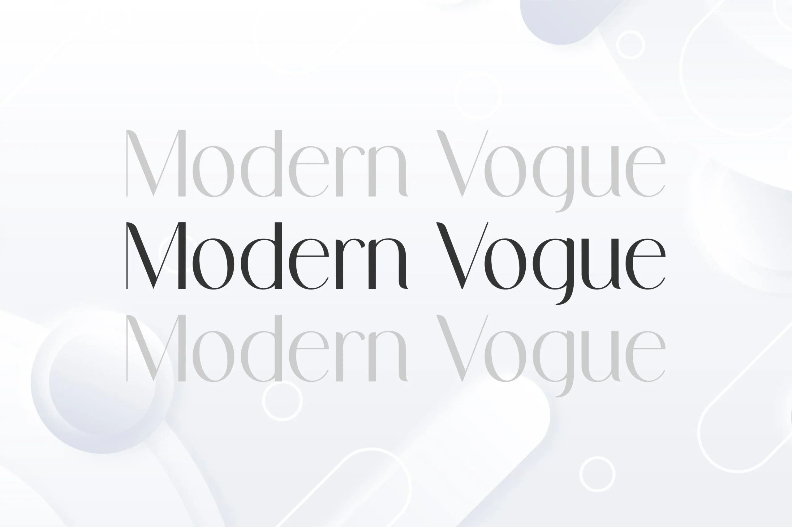 Modernvogue Font preview with elegant thin serif lettering and elongated strokes