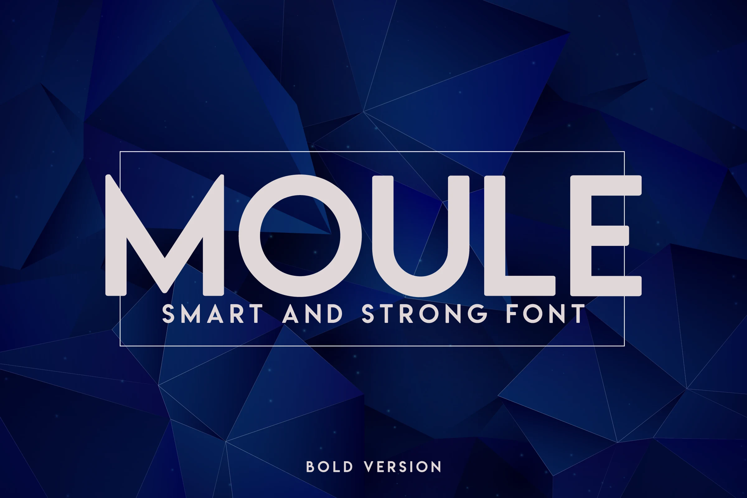 Moule Bold Font preview with wide geometric bold sans lettering