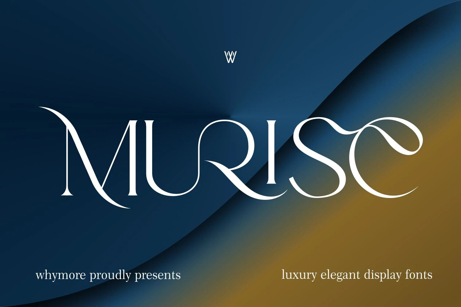 Murise Font preview with elegant high-contrast serif lettering and sweeping luxury curves
