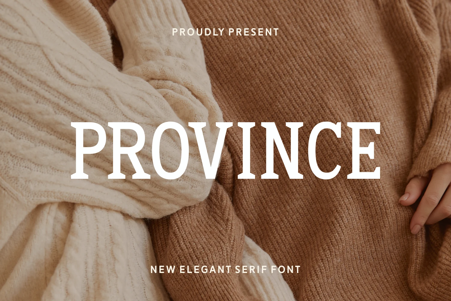 Province Font preview with bold white classic serif capitals and sturdy wedge serifs