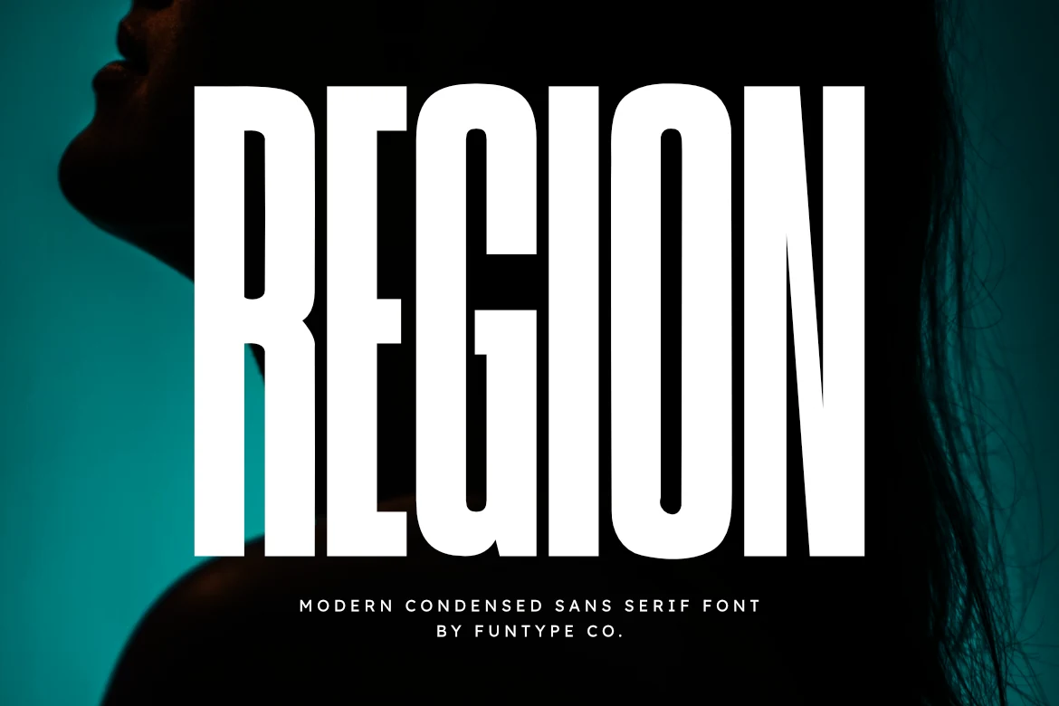 Region Font preview from a Sans Serif Fonts collection