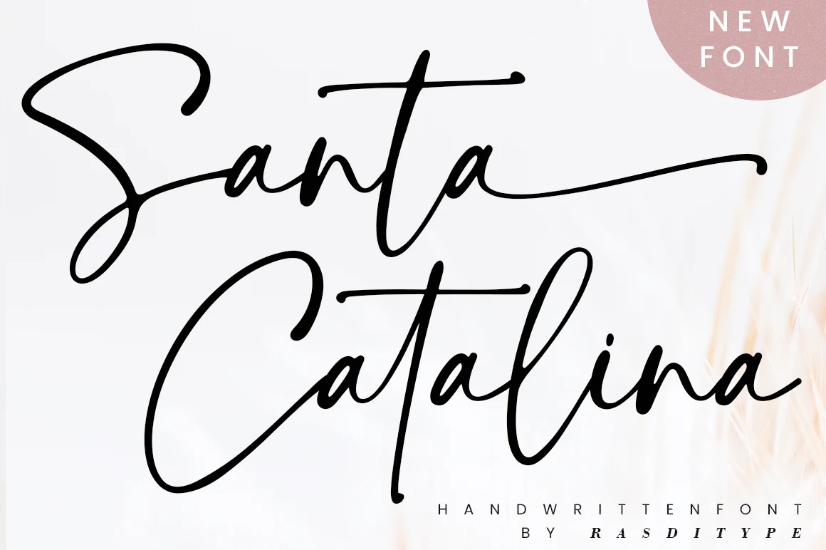 Santa Catalina Font preview with refined handwritten script