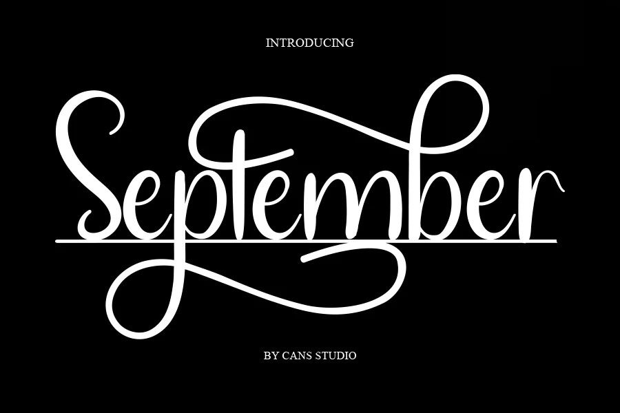 September Font script lettering preview