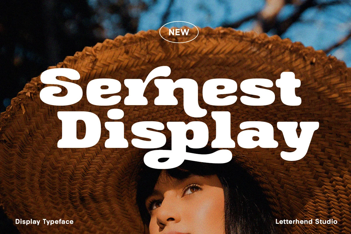 Sernest Display Font preview with bold rounded vintage lettering