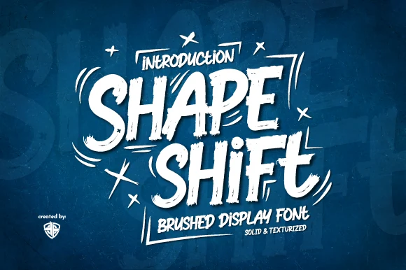 Shapeshift Font preview with bold brushed display lettering