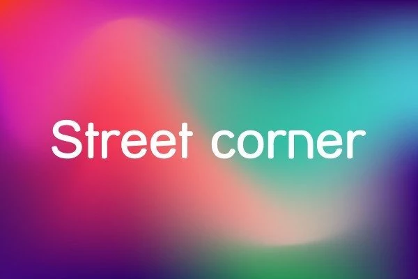 Street Corner Font preview with clean rounded white sans serif lettering