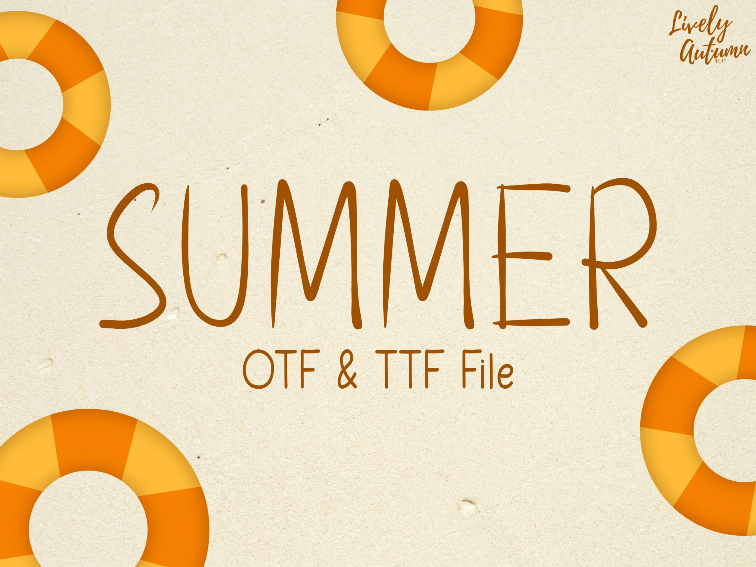 Summer Font preview with tall multicolor handwritten letters and black shadow
