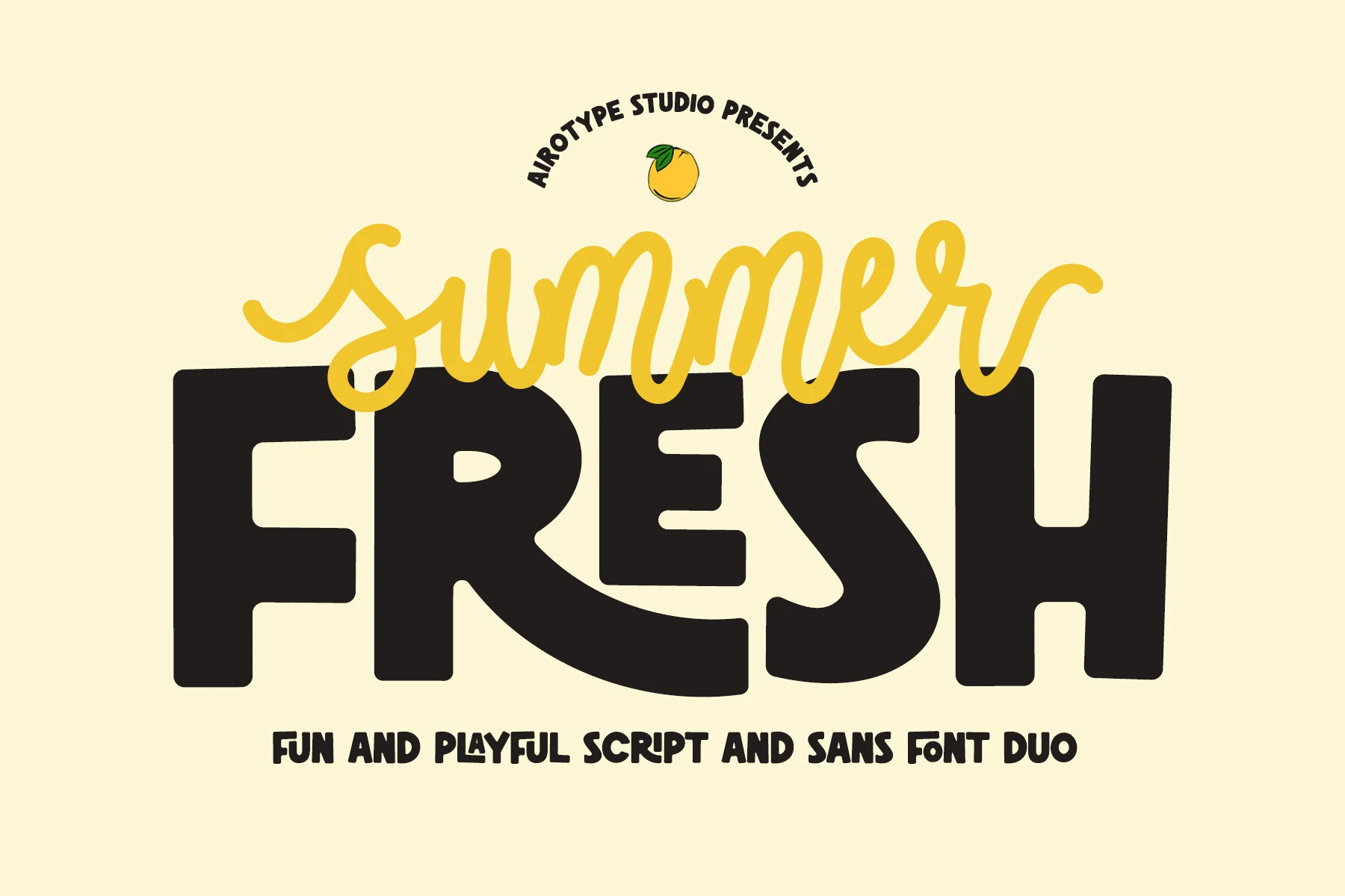 Summer Fresh Font duo preview with playful script and chunky sans