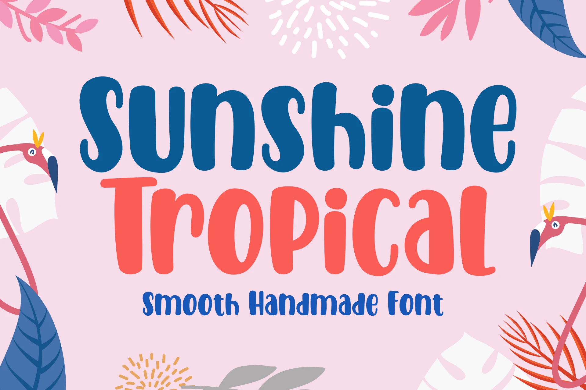 Sunshine Tropical Font preview with bold rounded handmade lettering