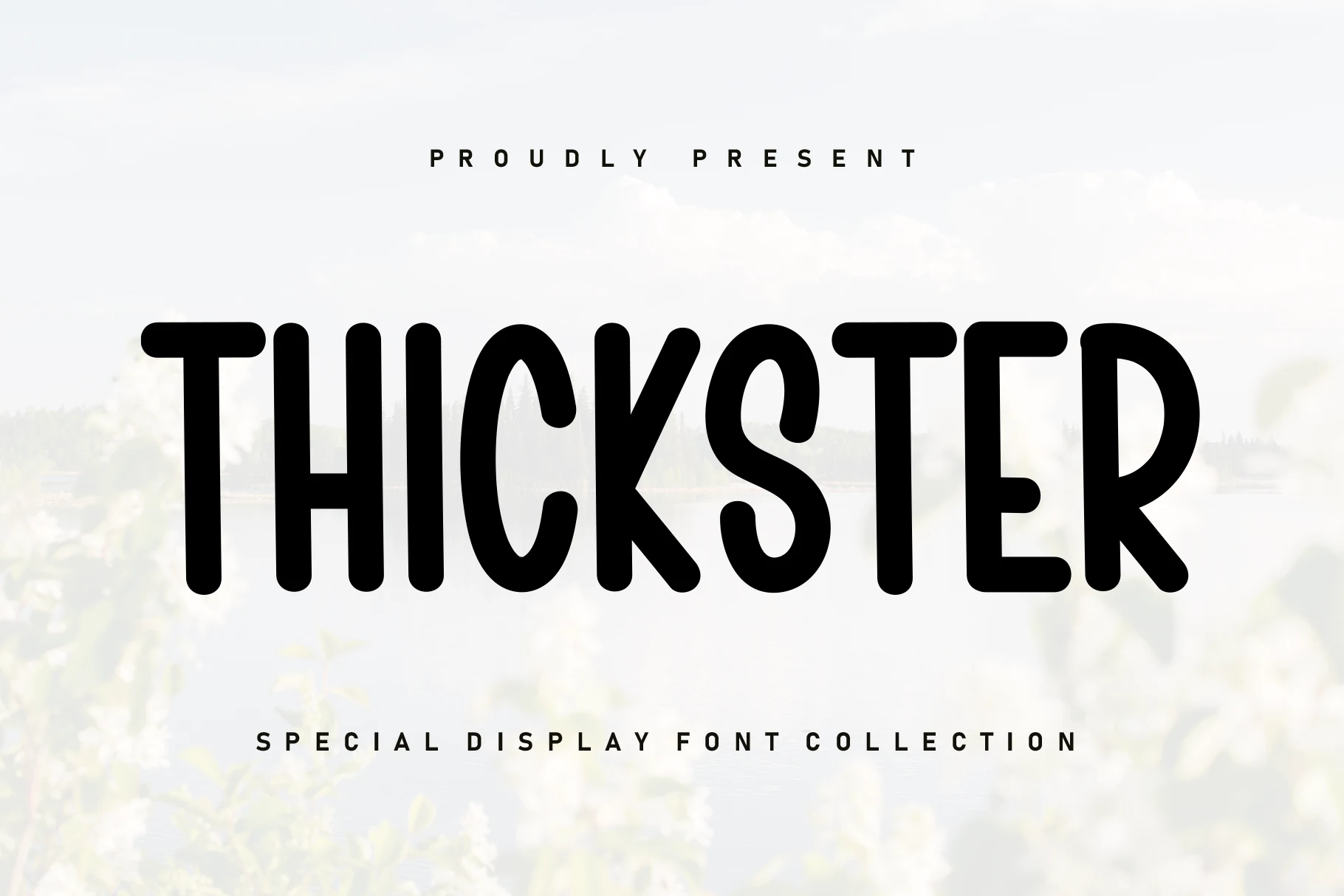 Thickster Font preview with bold rounded black display lettering
