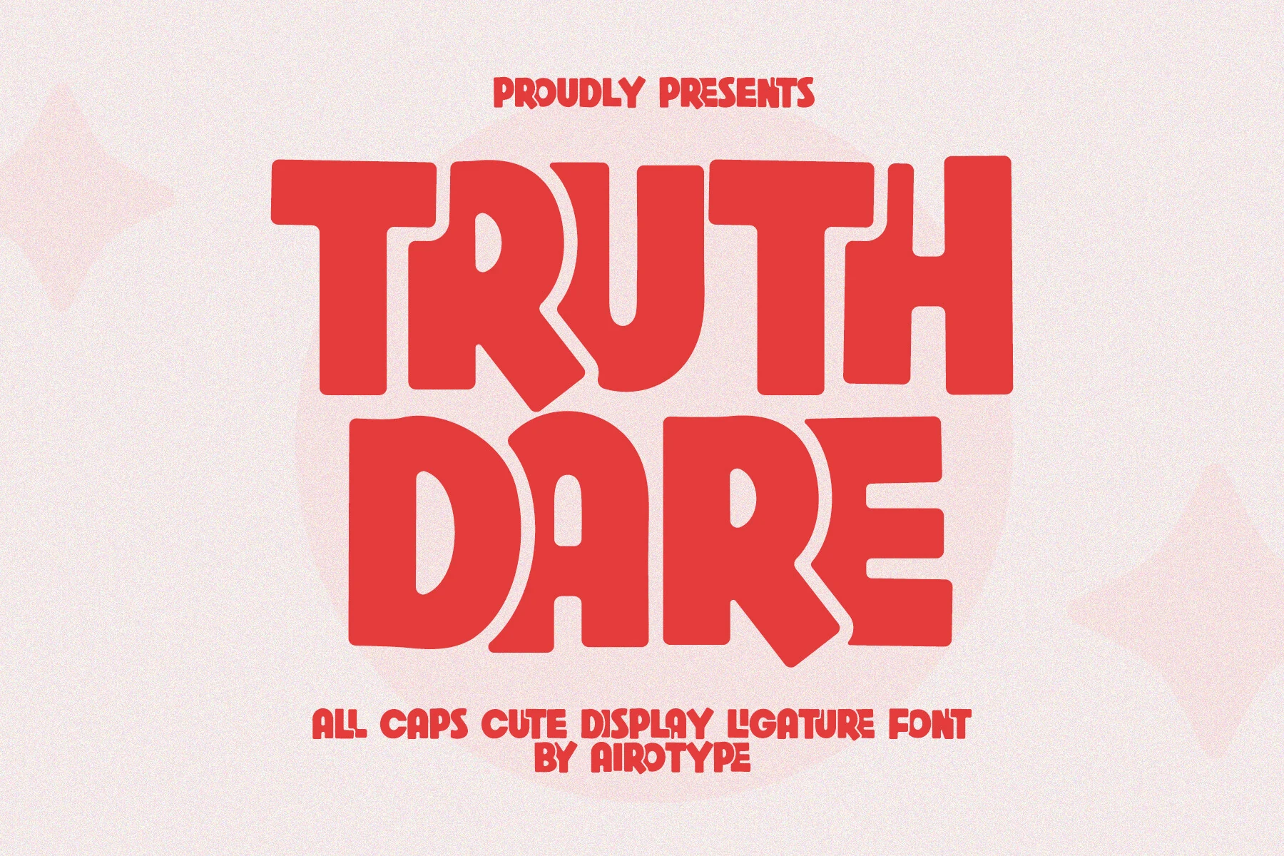 Truth Dare Font preview with bold red rounded all-caps display lettering