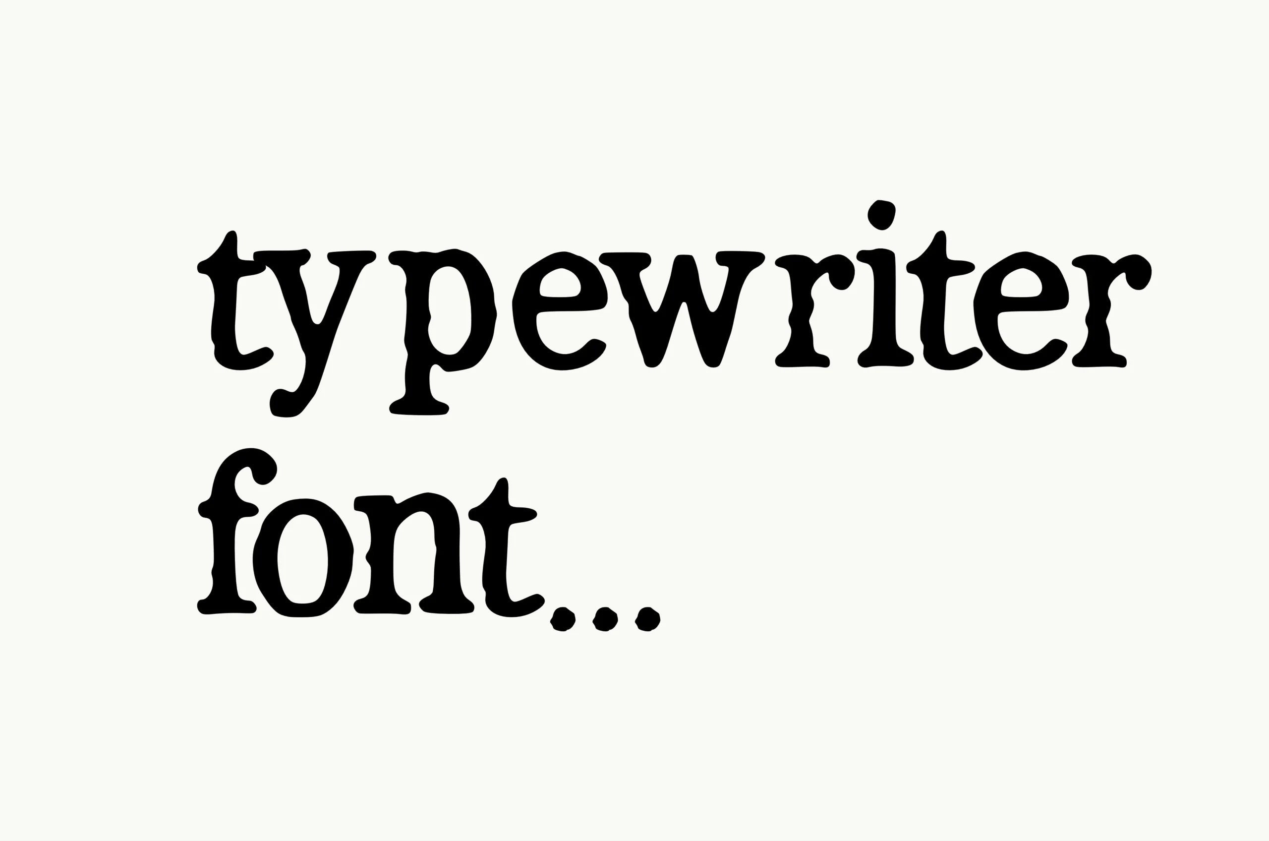 Typewriter Font preview with vintage typewriter-style letters