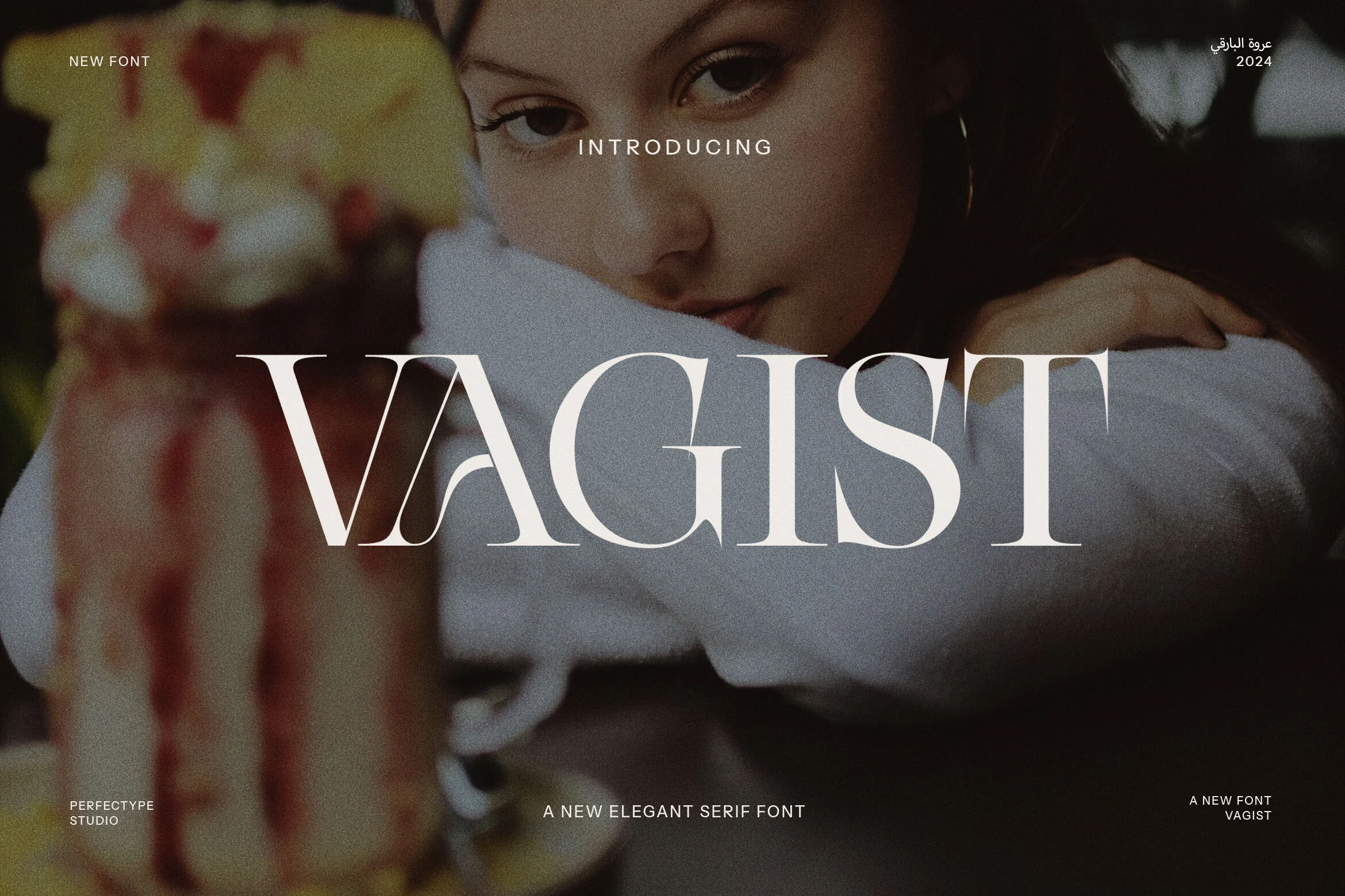 Vagist Font preview with high-contrast elegant serif capitals and thin serifs
