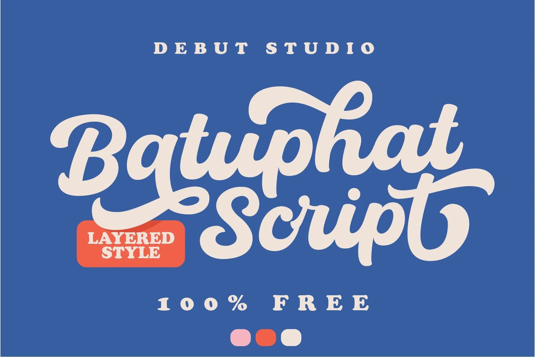 Batuphat Font preview with bold cream script lettering and looping swashes