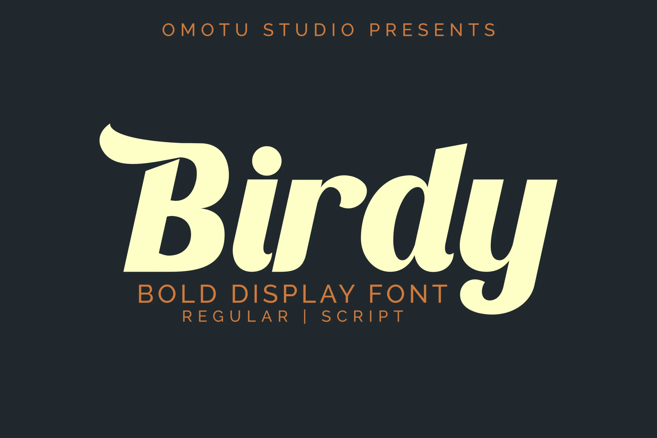 Birdy Font bold slanted display lettering with rounded script curves