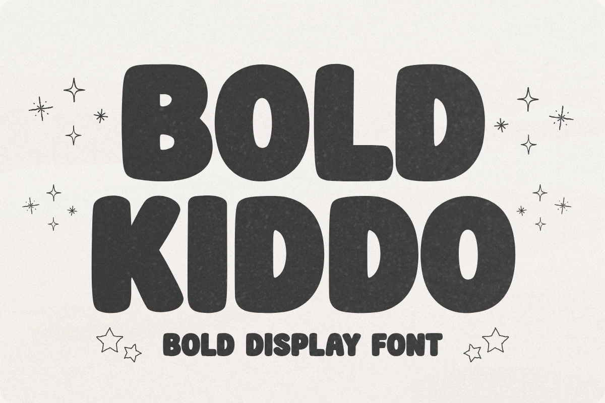 Bold Kiddo Font chunky rounded black display lettering