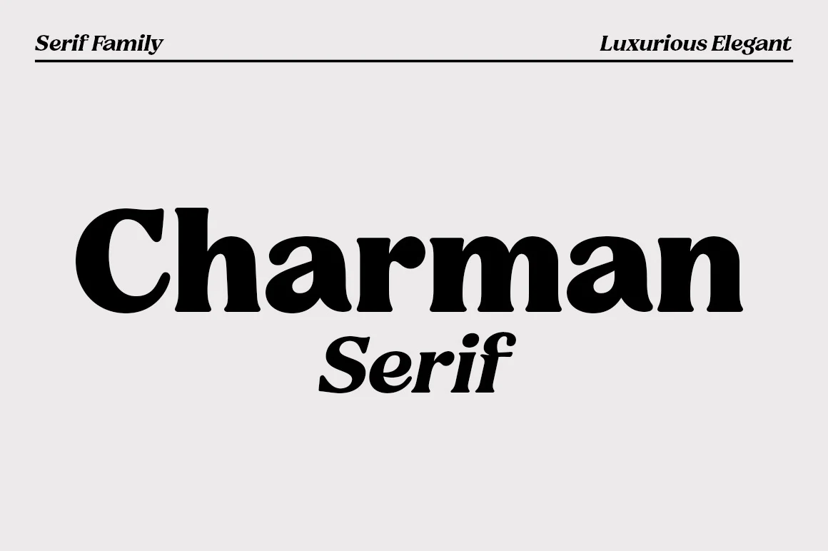 Charman Serif Font preview with bold high-contrast serif lettering