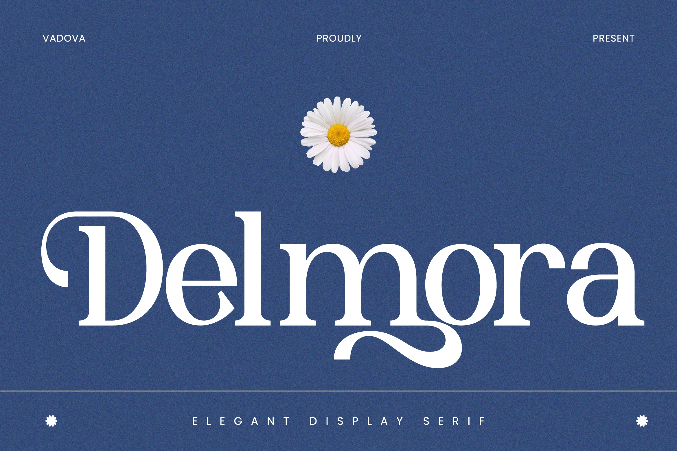 Delmora Font preview with elegant high-contrast serif lettering and a decorative swash