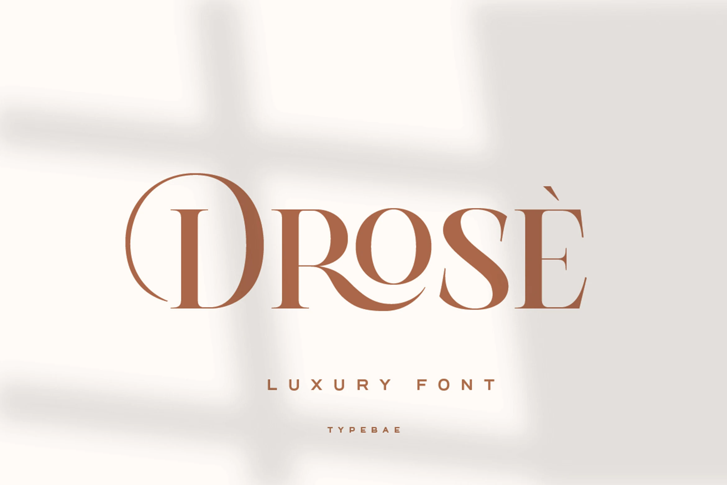 Drose Font preview with elegant high-contrast serif lettering for luxury branding