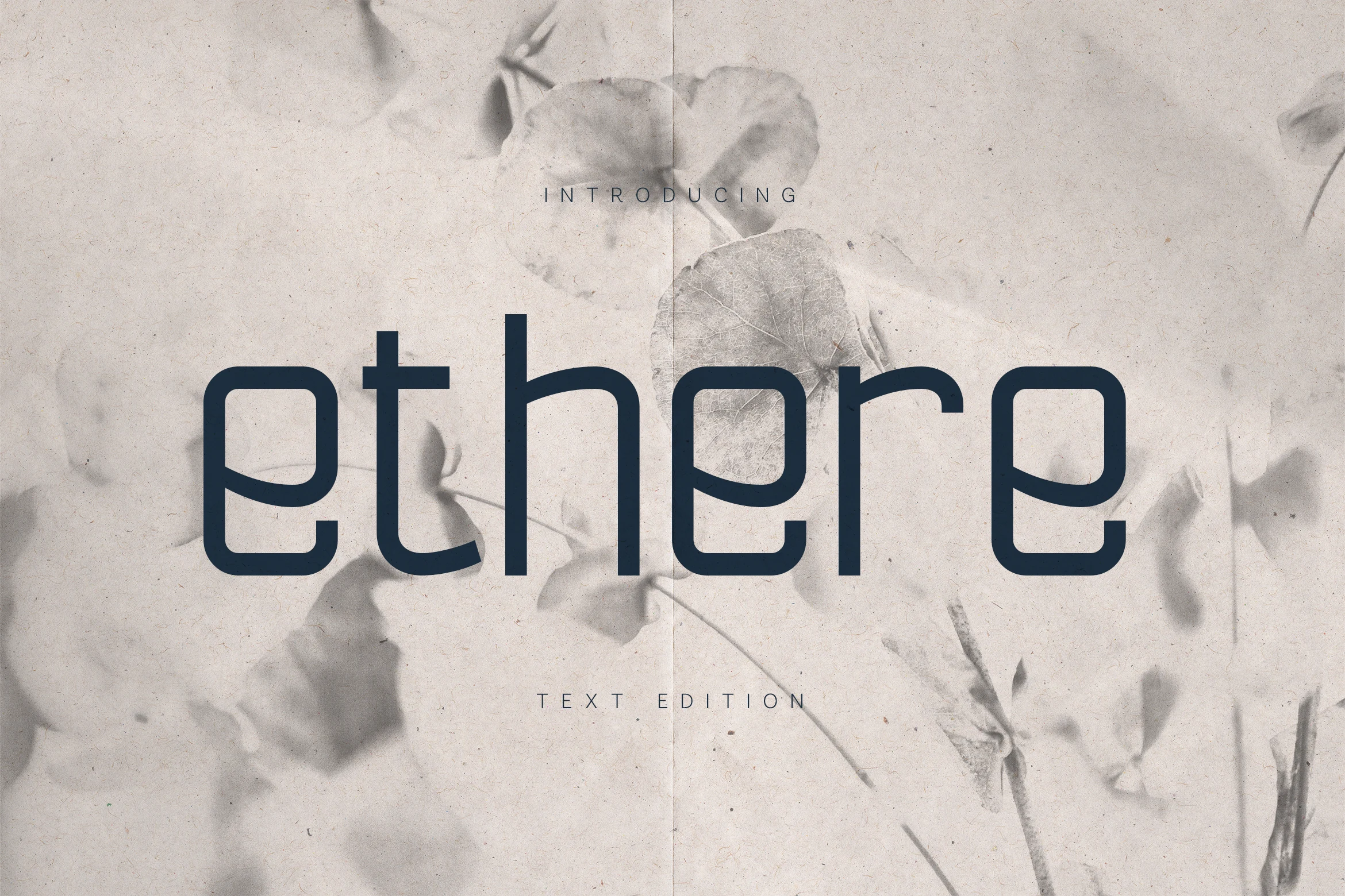 Ethere Font preview with rounded minimalist sans serif lettering and open lowercase forms