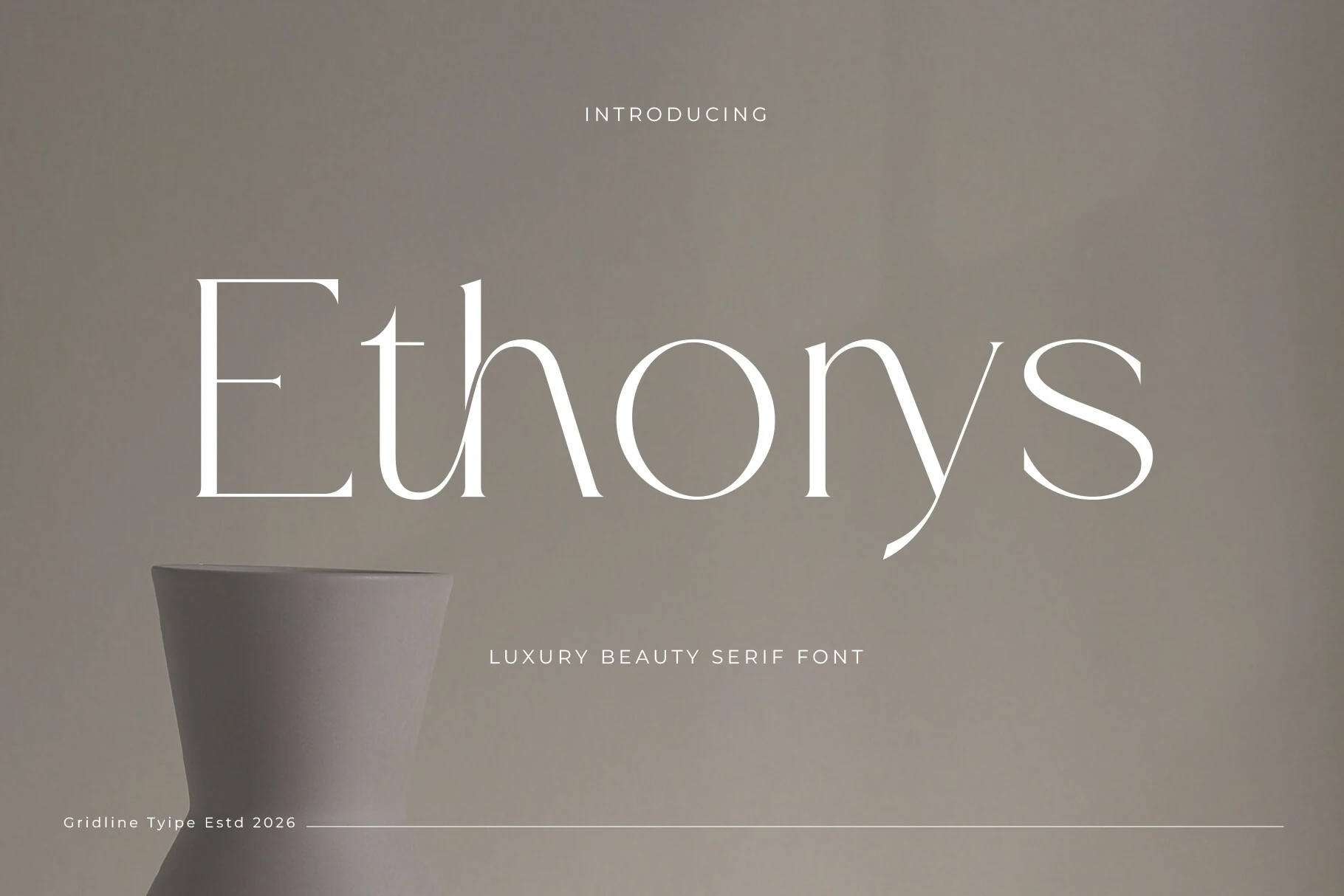 Ethorys Font preview with elegant high-contrast serif lettering and a refined ligature