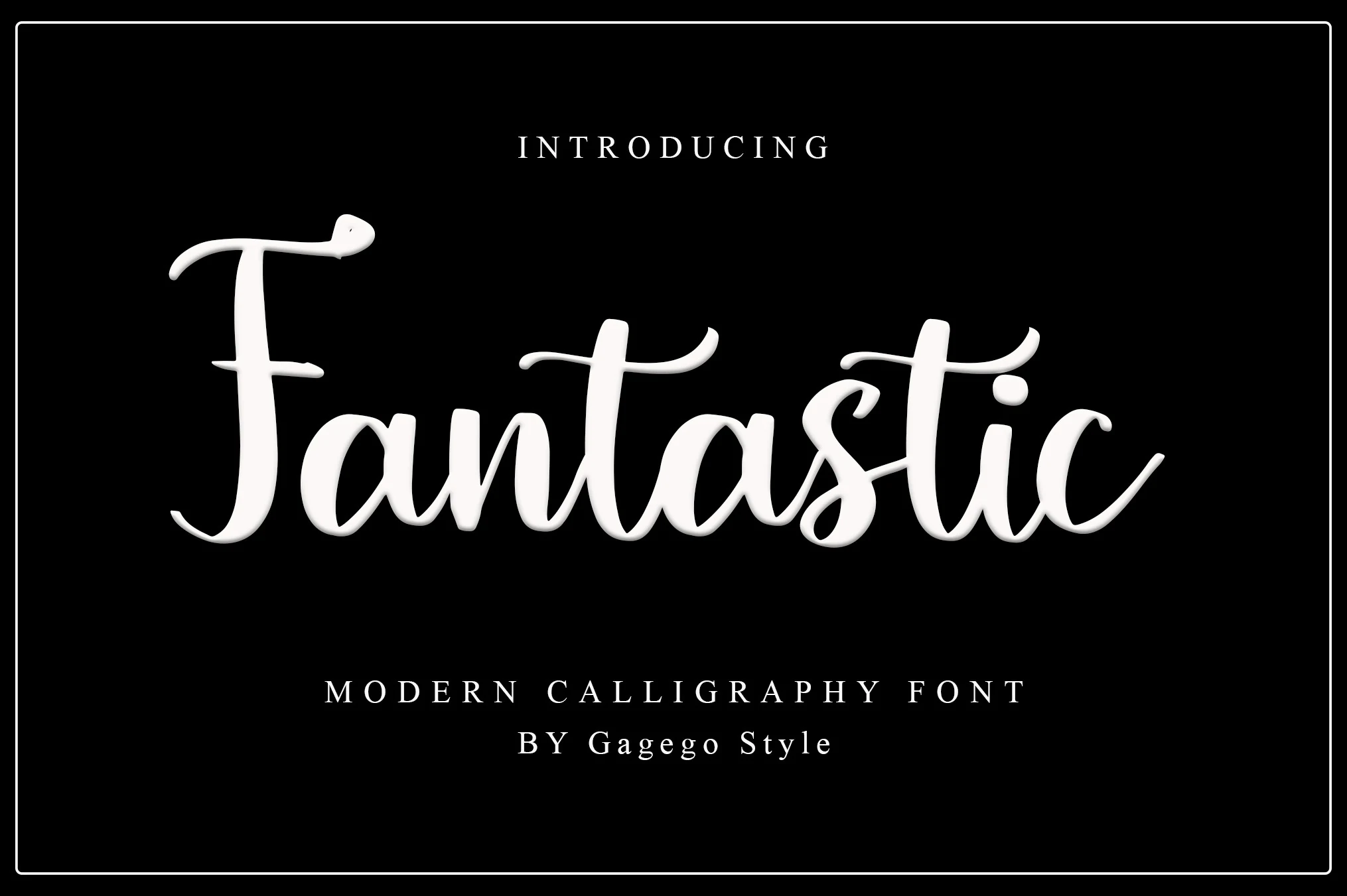 Fantastic Font preview with thick white modern calligraphy and a flowing baseline