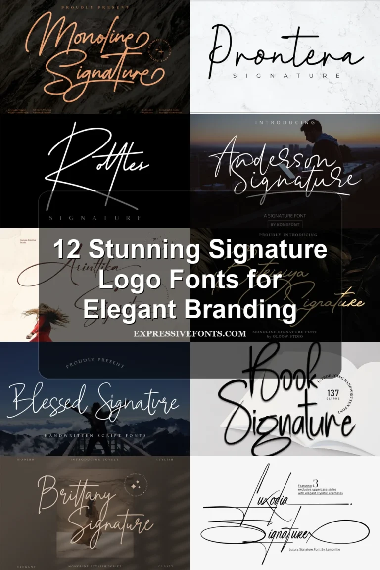 Preview of signature font styles from 12 Stunning Signature Logo Fonts for Elegant Branding