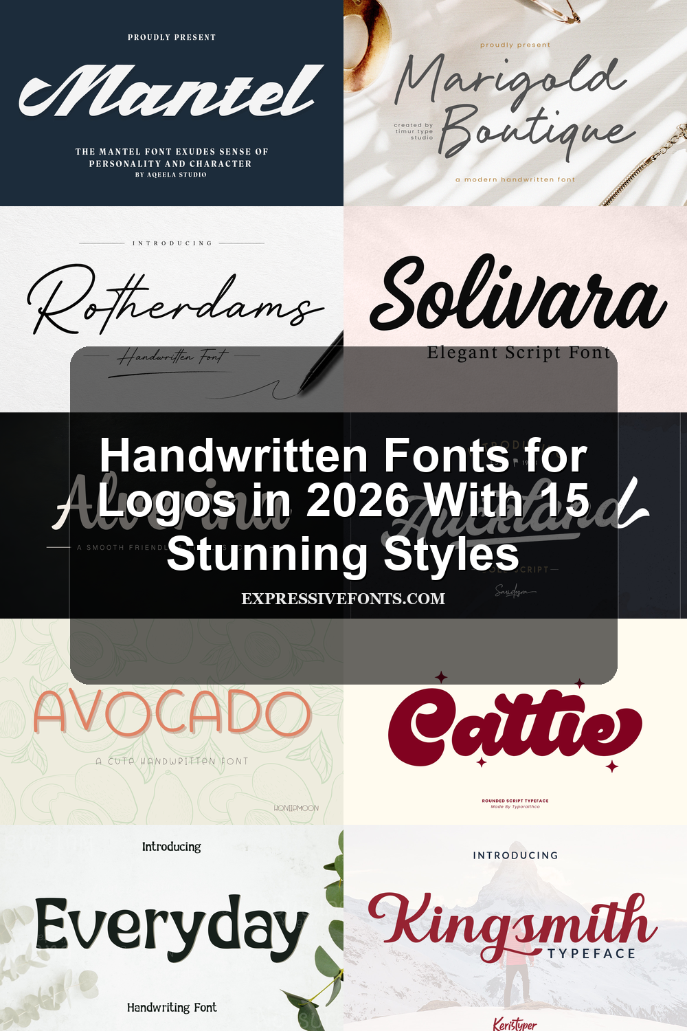 Cover image with previews of cute handwritten fonts from the article 26 Best Cute Handwritten Fonts for Playful Designs in 2026.