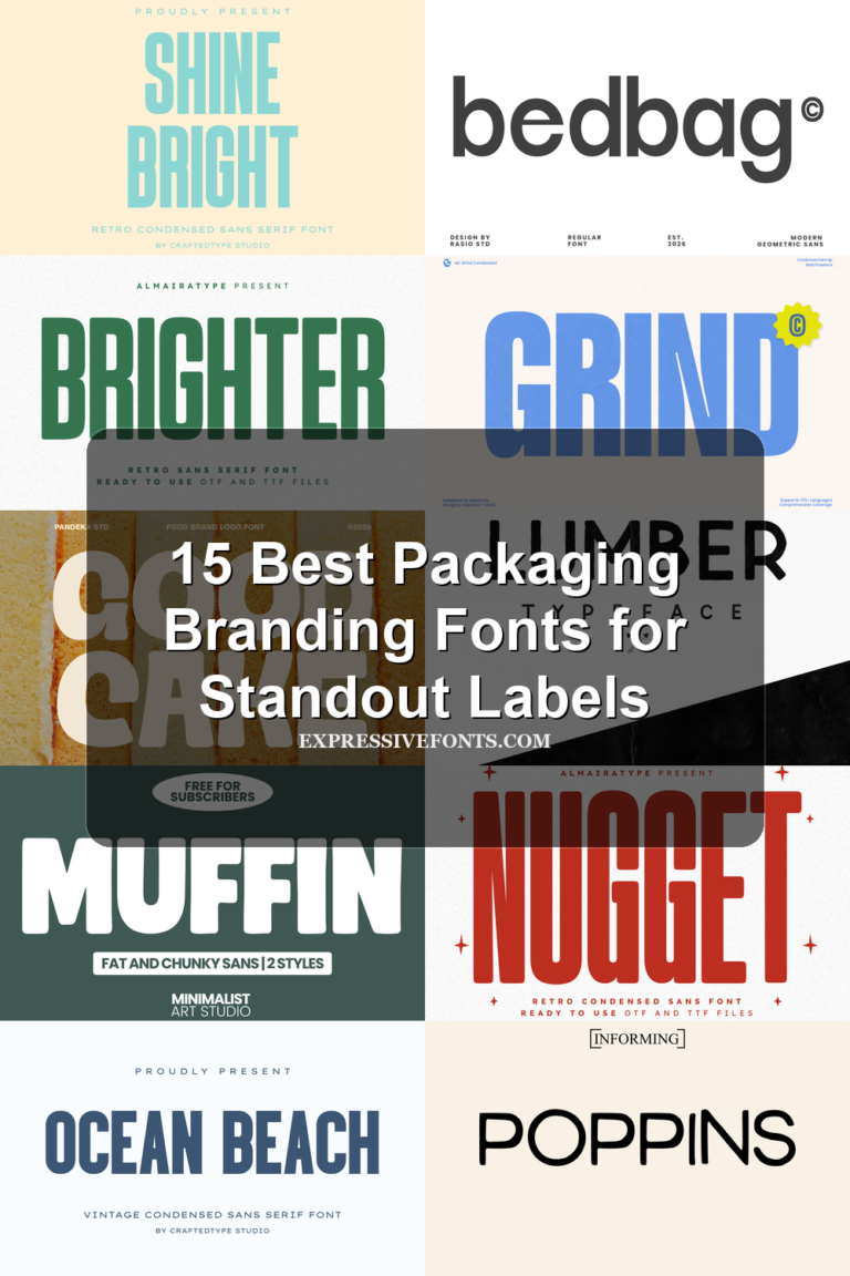 Preview collage of fonts from 15 Best Packaging Branding Fonts for Standout Labels