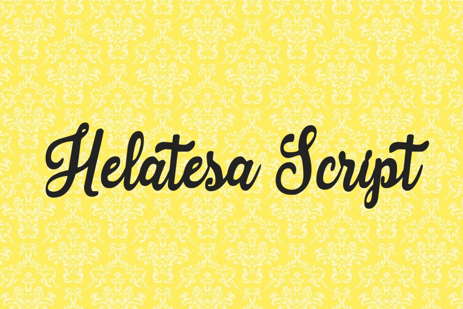 Helatesa Font preview in bold black script with rounded strokes and looping capitals