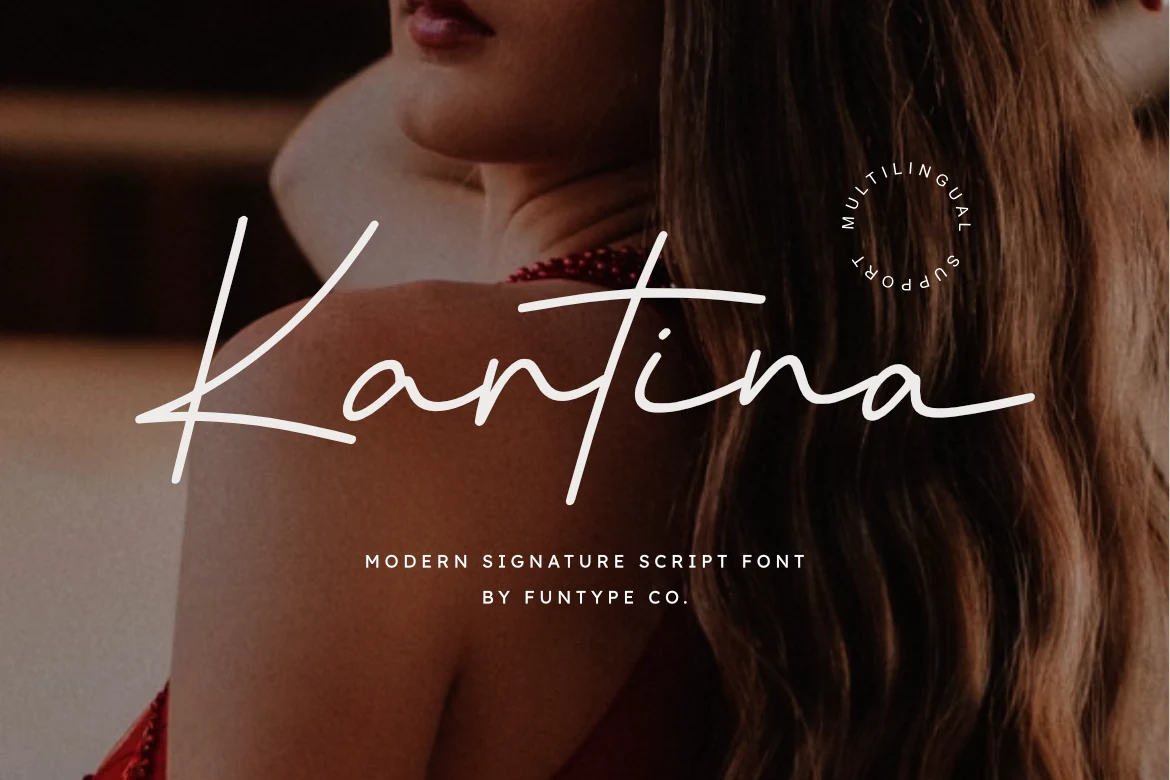 Kartina Font preview in thin white signature-style handwritten script
