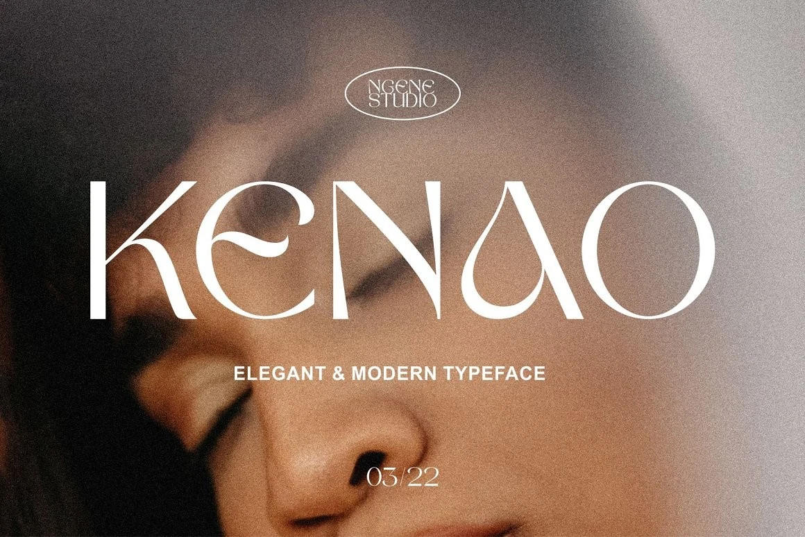 Kenao Font preview with elegant high-contrast sans serif lettering